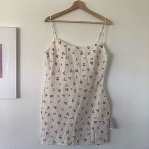 ASOS Linen Blend Cami Mini Sundress in Raspberry Print Sz 10 NWT